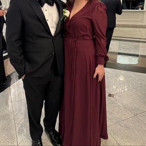 Lulus “My Whole Heart Plum Long Sleeve Wrap Dress”